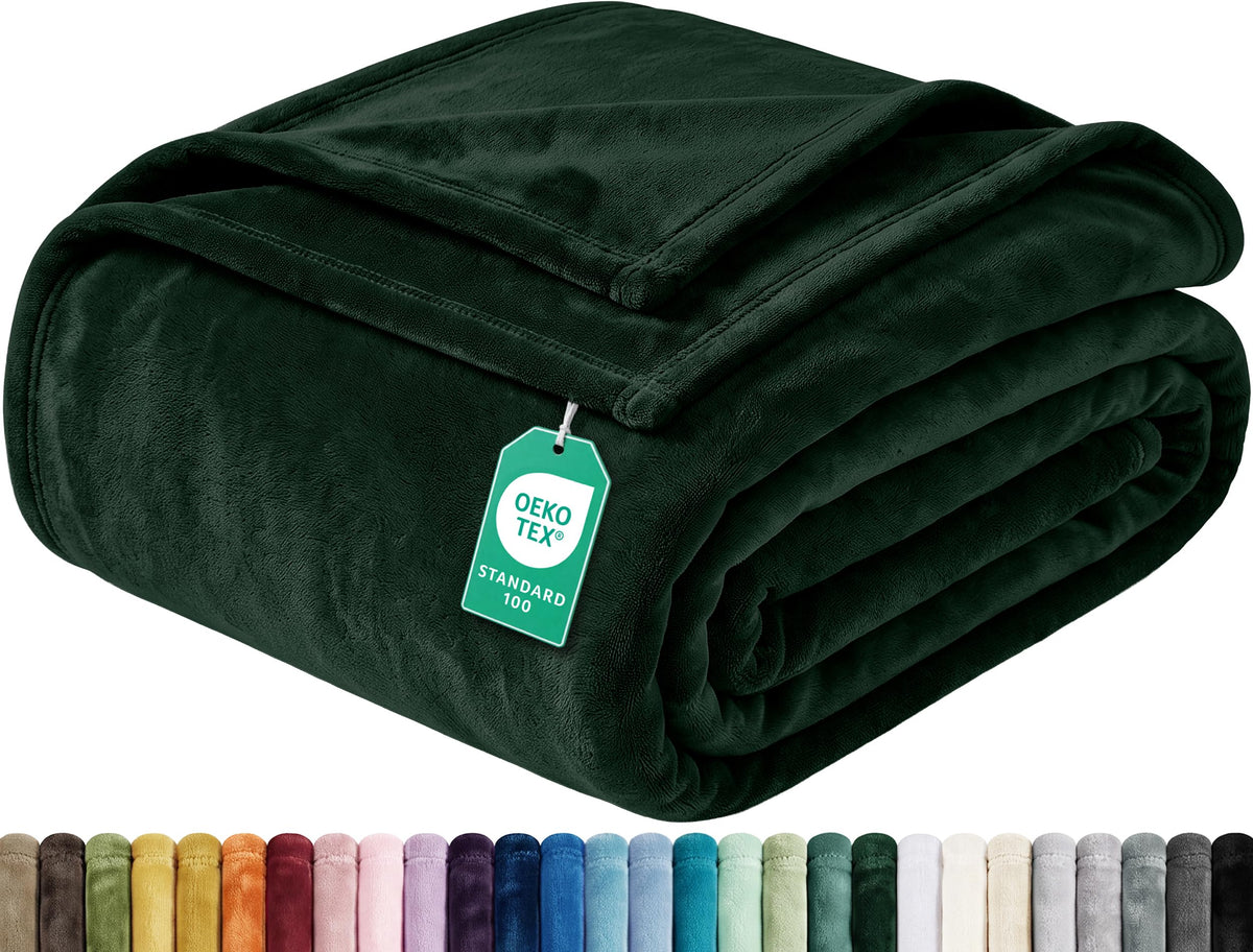 Soft Fleece Blanket for Bed Queen Size Cool Grey (90x90 Inch)