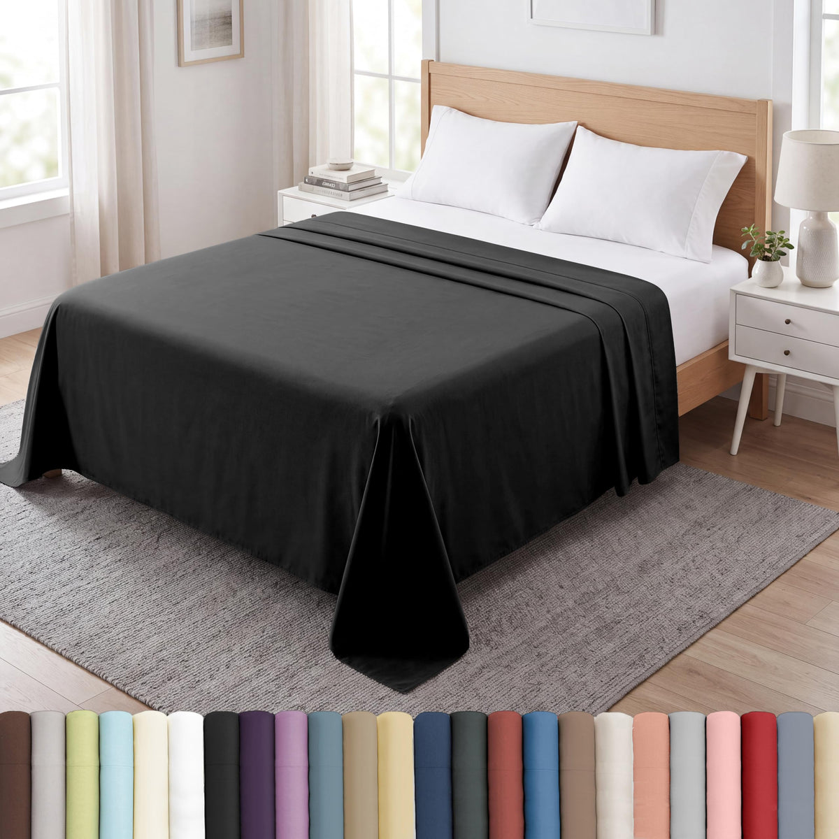 XL Oversized King Flat Sheet Only 132x110 California King Flat Sheet White