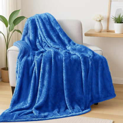 Exclusivo Mezcla Fuzzy Large Fleece Throw Blanket for Couch, Dusty Pink