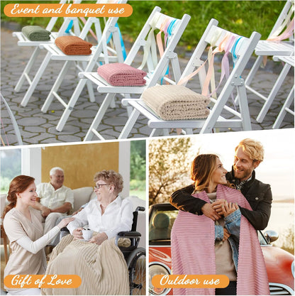 Buryeah 12 Pcs Flannel Blankets Bulk,Fall Outdoor Wedding, Multicolor