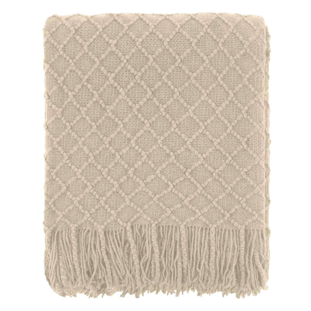 CREVENT Farmhouse Boho Knitted Throw Blanket for Couch Sofa Chair Bed Home Decoration, Soft Warm Cozy Light Weight for Spring Summer Fall (50''X60'' Sage Green)