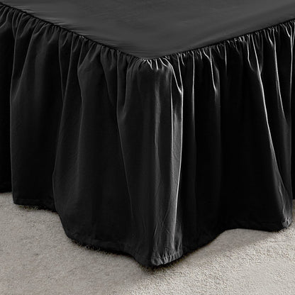 SLEEP ZONE Pleated Bed Skirts King Size, 15 inch Tailored Drop Easy Fit Bedskirt, Anti-Static, Fade Resistant (King, Beige)