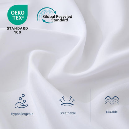 CULVE Twin Flat Sheet Only, 1 Pack White, Soft Brushed Microfiber, 66x96