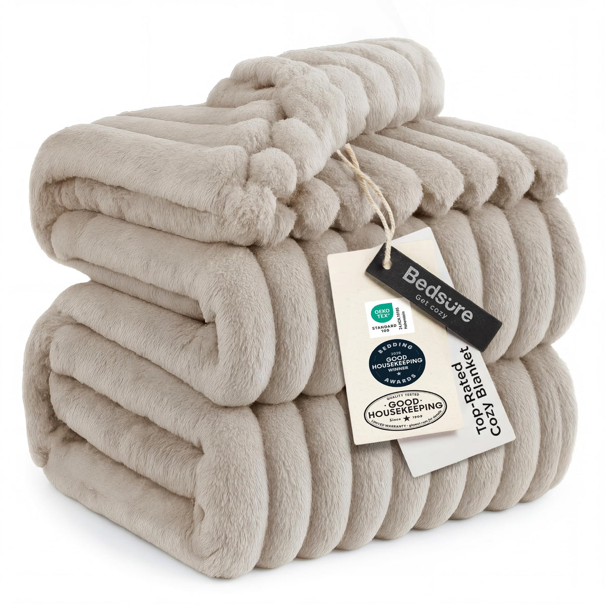 Bedsure Soft Beige Throw Blanket for Couch Decor Gifts 50"x60"