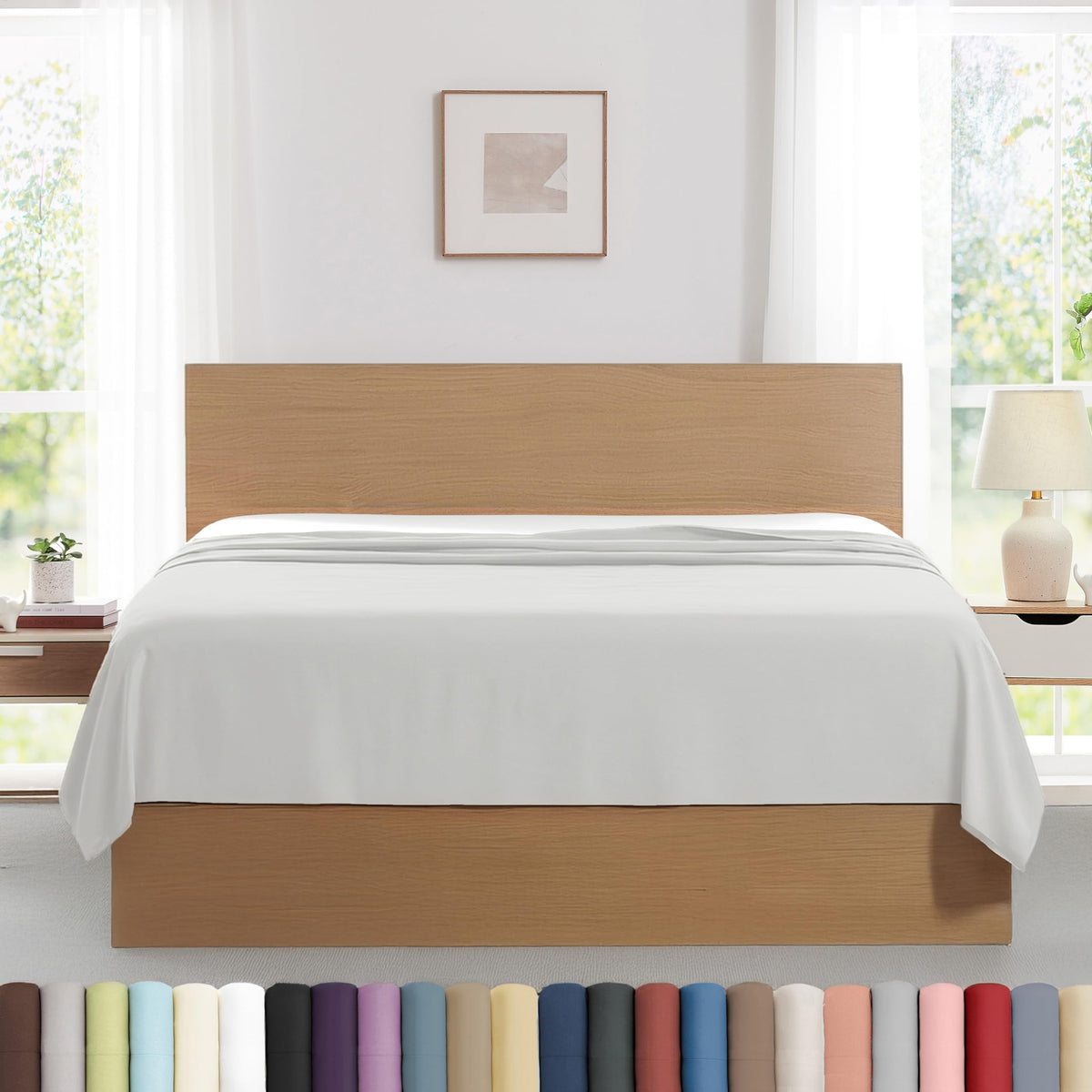 XL Oversized King Flat Sheet Only 132x110 California King Flat Sheet White