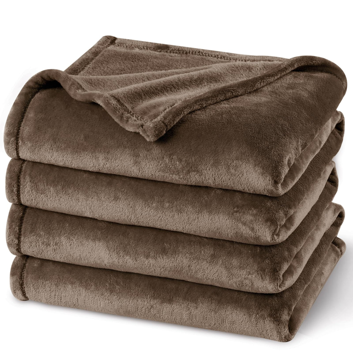PHF Fleece Blanket King Size 108x90-300GSM Lightweight Airy Warmth, Khaki