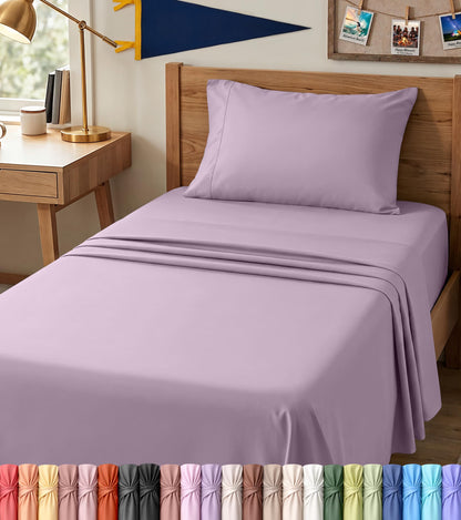 Queen Sheets Set, 4 Pieces 16" Deep Pocket Hotel Luxury Bed Sheets, Grey