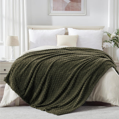 EXQ Home Turtle Shell Throw Blanket Beige for Couch Gentle Soft Fleece