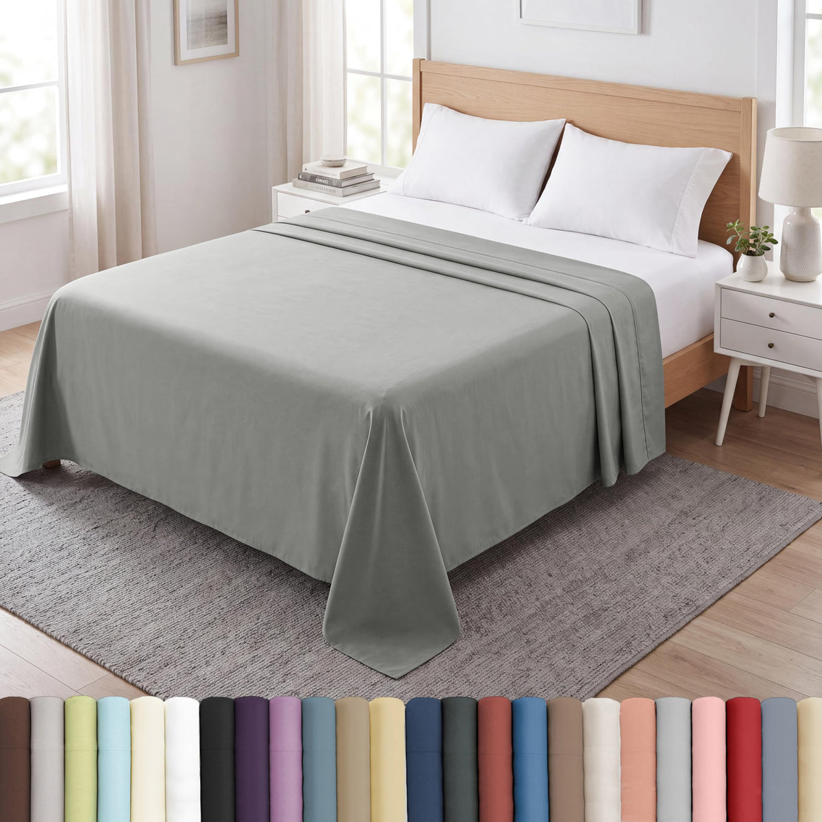 XL Oversized King Flat Sheet Only 132x110 California King Flat Sheet White