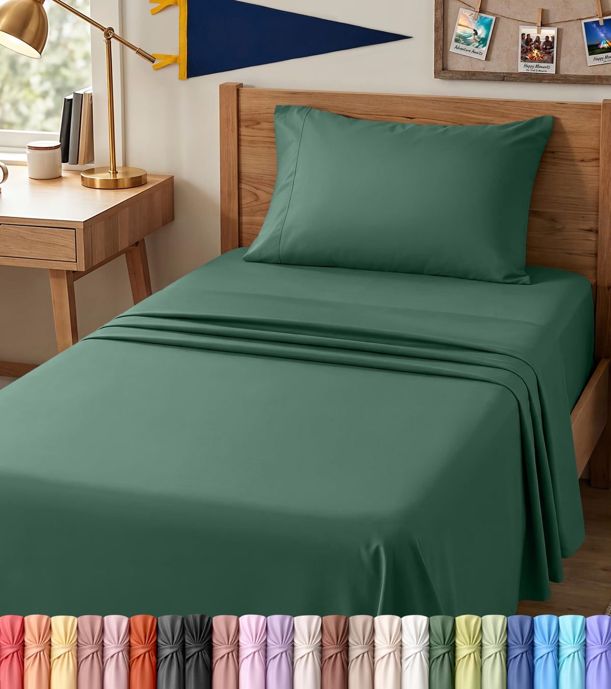 Queen Sheets Set, 4 Pieces 16" Deep Pocket Hotel Luxury Bed Sheets, Grey