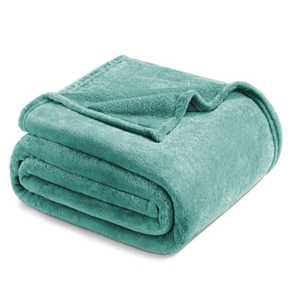 Exclusivo Mezcla Soft Large Fleece Throw Blanket for Couch, Forest Green