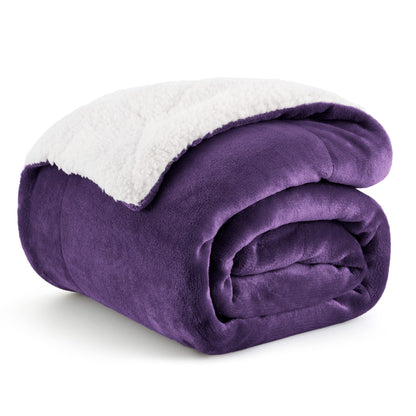 Bedsure GentleSoft Sherpa Fleece Throw Blanket for Couch, Non-Heated, Thick & Warm Cozy Comfort Blanket for Winter Fall, Soft Fuzzy Plush Throw Gifts for Women and Men, Grey, 50x60 Inches