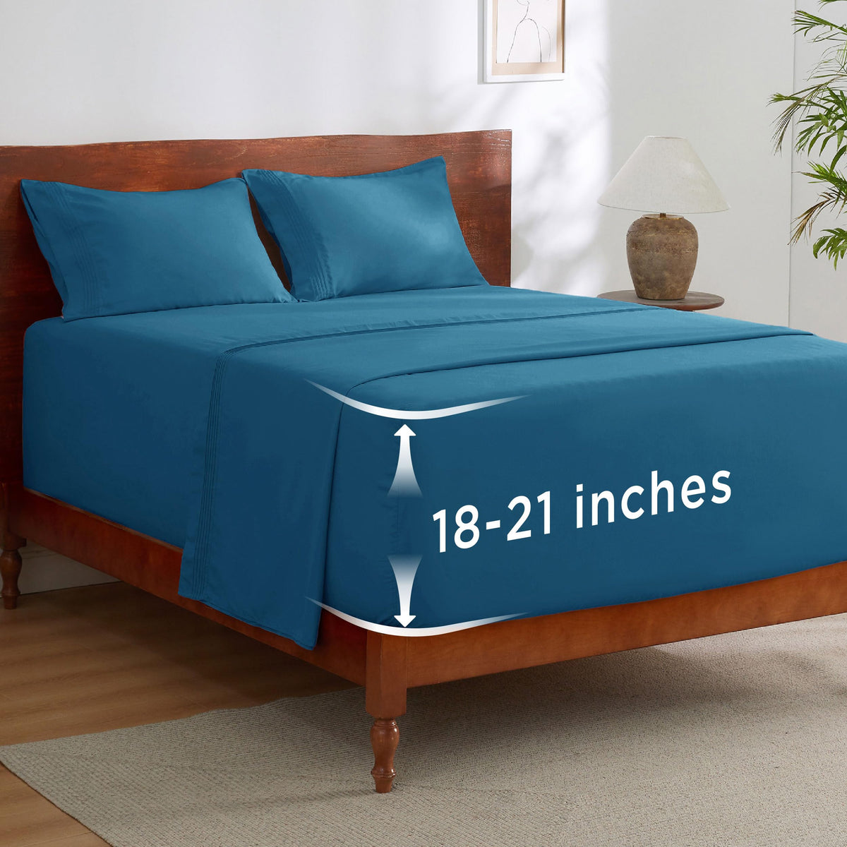 Bedsure Deep Pocket Queen Sheets Set - Fits Mattresses Up to 21 Inches Thick - 4 Piece GentleSoft Bed Sheets, Moisture Wicking, Soft & Cooling Bedsheet & Pillowcases, Easy & Secure Fit, Light Grey
