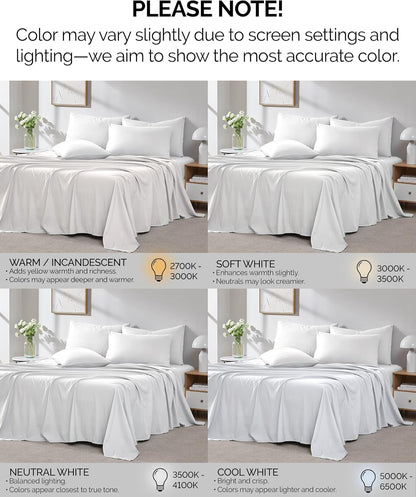 XL Oversized King Flat Sheet Only 132x110 California King Flat Sheet White