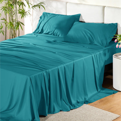 Bedsure PureWoven 100% Rayon Derived from Bamboo, Queen Sheets, 4 Pieces