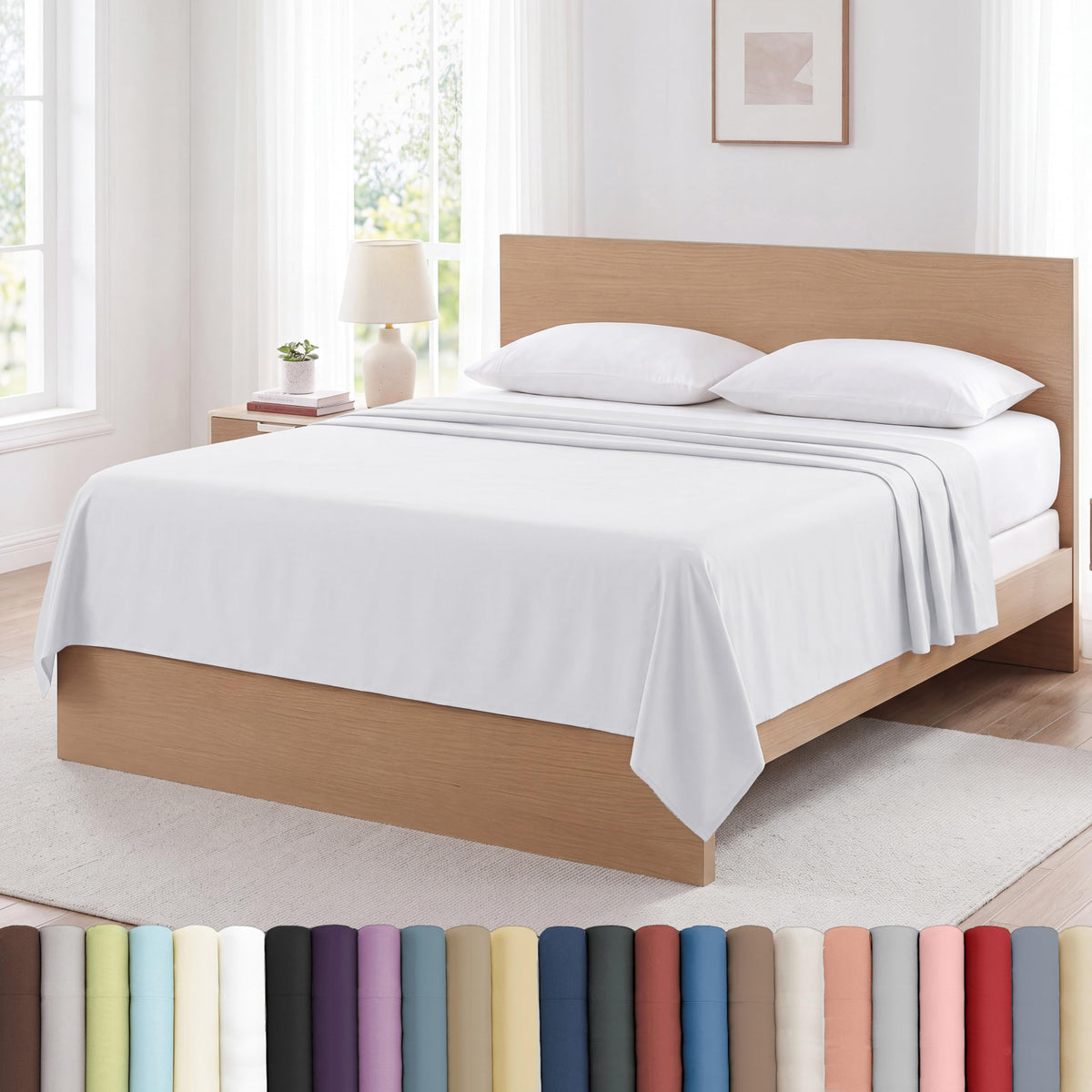 XL Oversized King Flat Sheet Only 132x110 California King Flat Sheet White