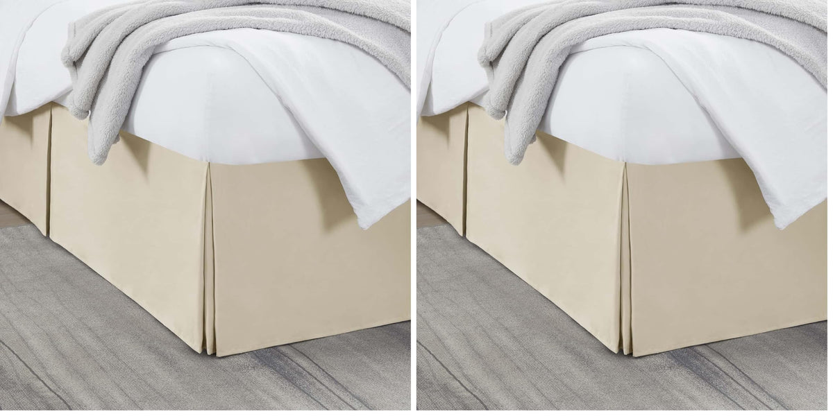 Nestl Linen Bed Skirt Queen Size - Queen Bed Skirt 14 Inch Drop - Brushed Microfiber Bed Skirts - Hotel Quality Pleated Bed Skirt - Shrinkage & Fade Resistant