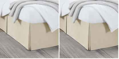 Nestl Linen Bed Skirt Queen Size - Queen Bed Skirt 14 Inch Drop - Brushed Microfiber Bed Skirts - Hotel Quality Pleated Bed Skirt - Shrinkage & Fade Resistant