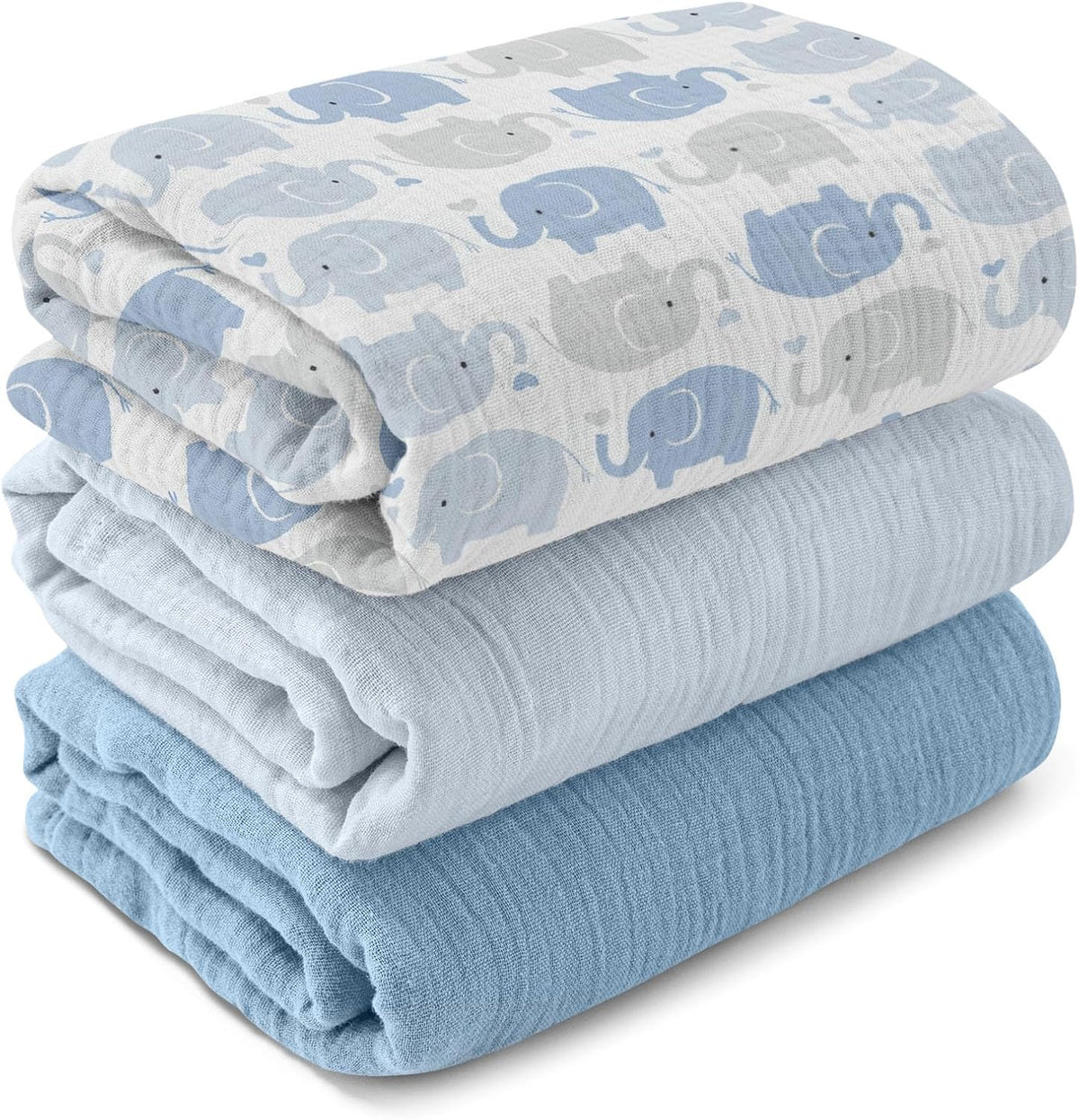 GLLQUEN BABY Muslin Swaddle Blankets for Newborn Boys, Large 40''x38''