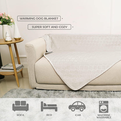 Waterproof Dog Blanket, Soft Reversible Throw for Couch & Bed Protection