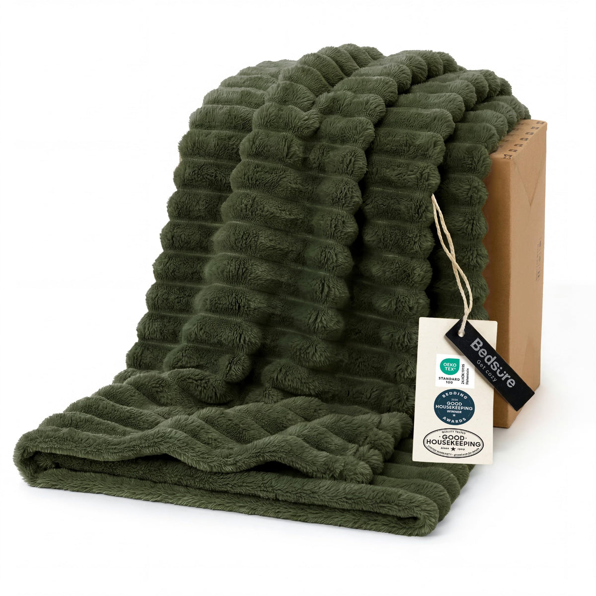 Bedsure Soft King Size Blankets for Bed Beige 108"x90"