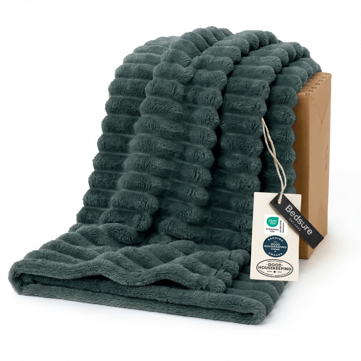 Bedsure Soft Queen Size Blanket for Bed Beige 90"x90"
