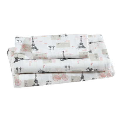 Printed Soft Microfiber Full 4-Piece Sheet Set, Zara Leopard