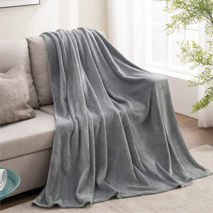 BEDELITE Fleece Blanket Soft Plush Throw for Couch Black 50"x60"