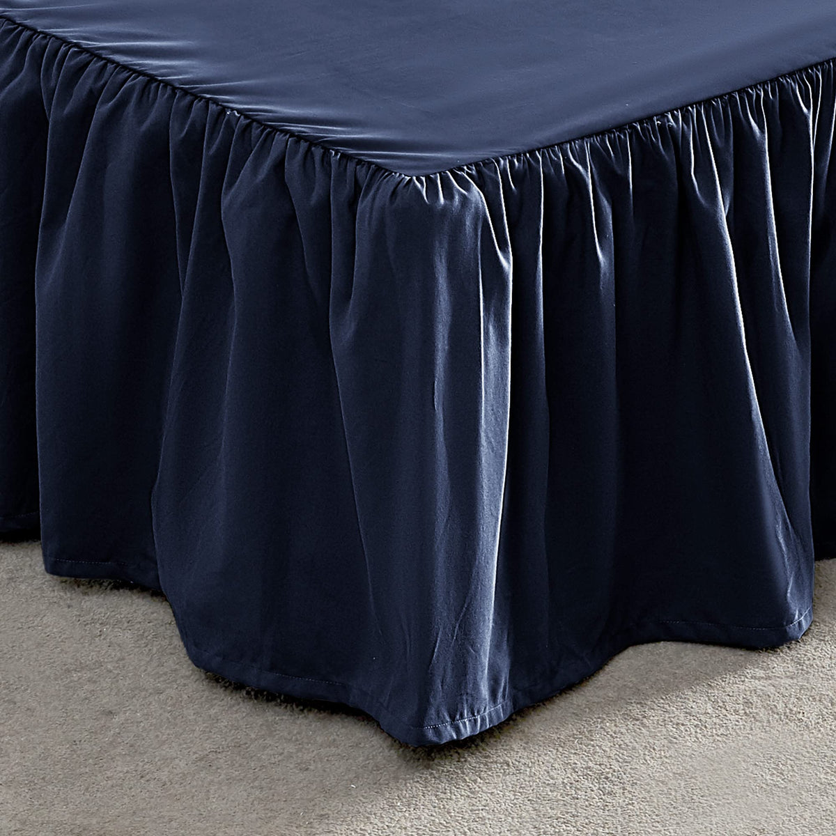 SLEEP ZONE Pleated Bed Skirts King Size, 15 inch Tailored Drop Easy Fit Bedskirt, Anti-Static, Fade Resistant (King, Beige)