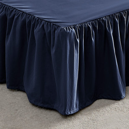 SLEEP ZONE Pleated Bed Skirts King Size, 15 inch Tailored Drop Easy Fit Bedskirt, Anti-Static, Fade Resistant (King, Beige)