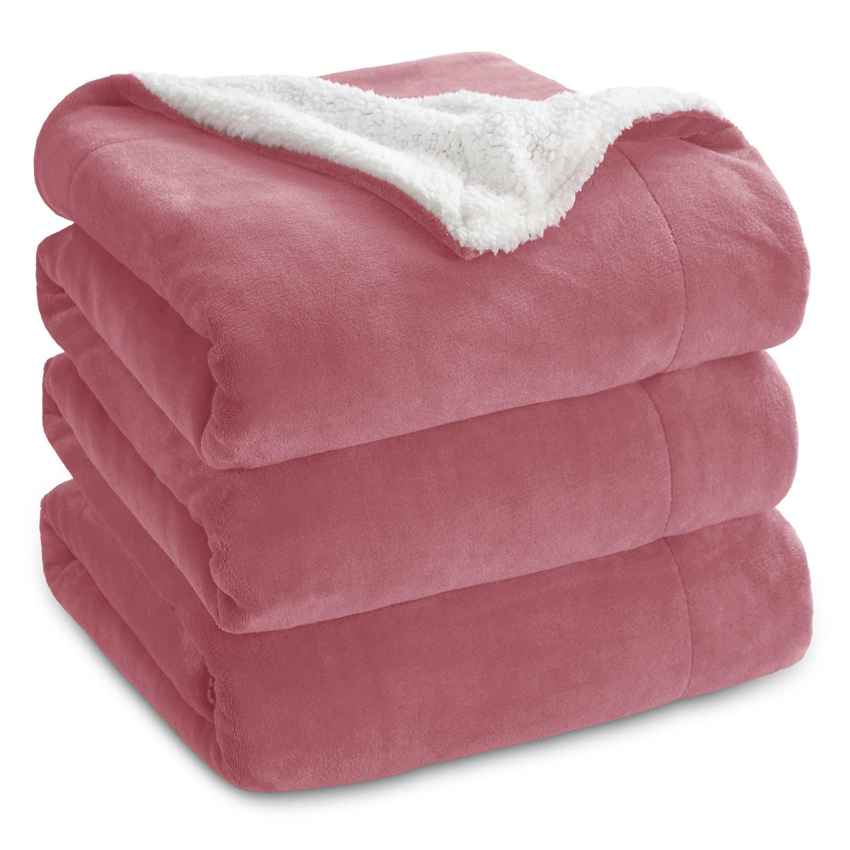 Bedsure GentleSoft Sherpa Fleece Queen Blankets for Bed, Non-Heated, Thick and Warm Throw for Women and Men, Soft Fuzzy Plush Comfort Queen Blanket for Winter, Grey, 90x90 Inches