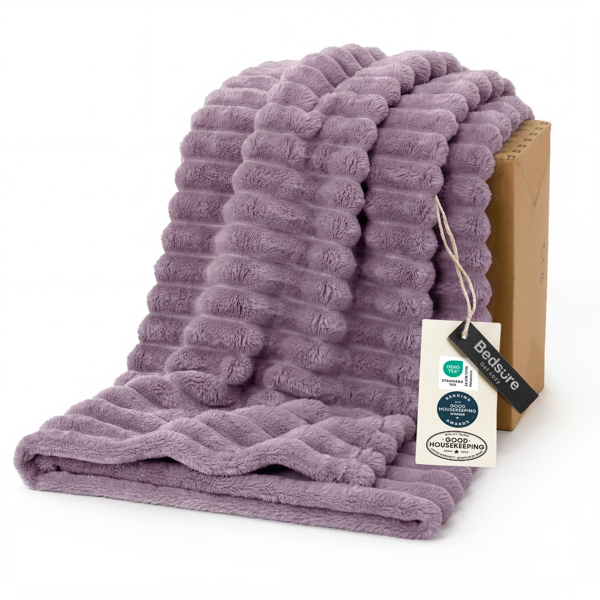 Bedsure Soft King Size Blankets for Bed Beige 108"x90"