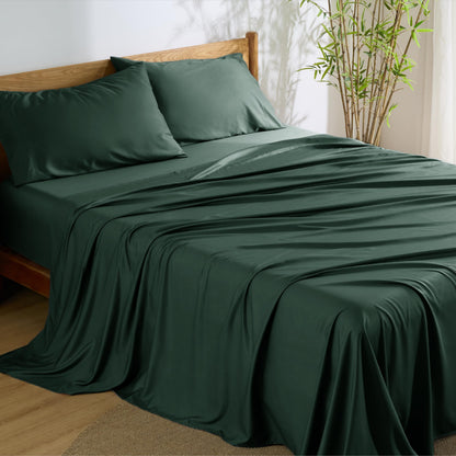 Bedsure PureWoven 100% Rayon Derived from Bamboo, Queen Sheets, 4 Pieces