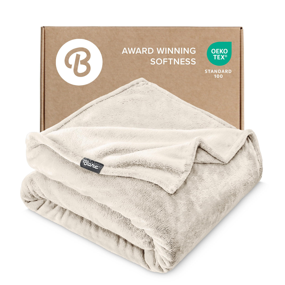 Bare Home Fleece Blanket Luxury Microplush (Full/Queen, Grey)