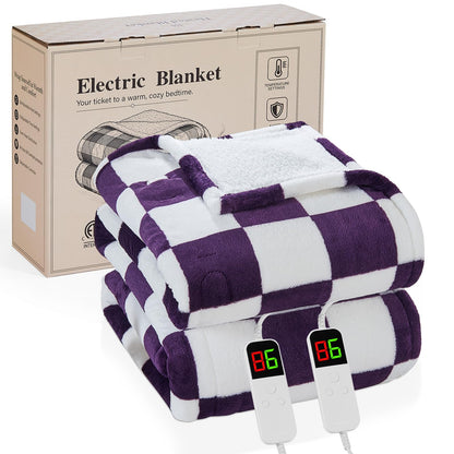 Pink Heated Blanket Electric Throw 50"X60", Heating Blanket Throw