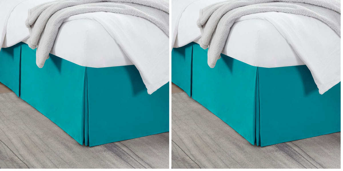 Nestl Linen Bed Skirt Queen Size - Queen Bed Skirt 14 Inch Drop - Brushed Microfiber Bed Skirts - Hotel Quality Pleated Bed Skirt - Shrinkage & Fade Resistant