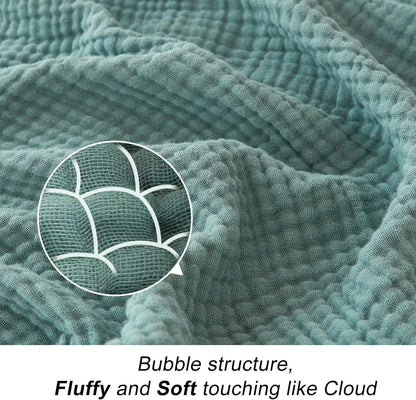EMME Muslin Throw Blanket for Adults 100% Cotton Blankets for Couch Breathable Gauze All Season Soft and Lightweight Pre-Washed (Teal, 50"x71")