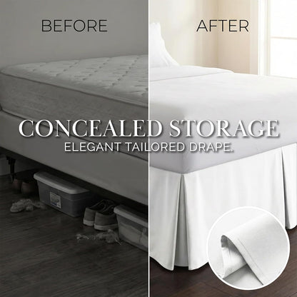 Pleated Queen Bed Skirt 14 Inch Drop Wrinkle Resistant Microfiber White