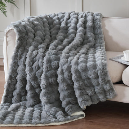 50"x60" Ultra-Soft Fuzzy Faux Fur Throw Blanket, Brown Tie Dye