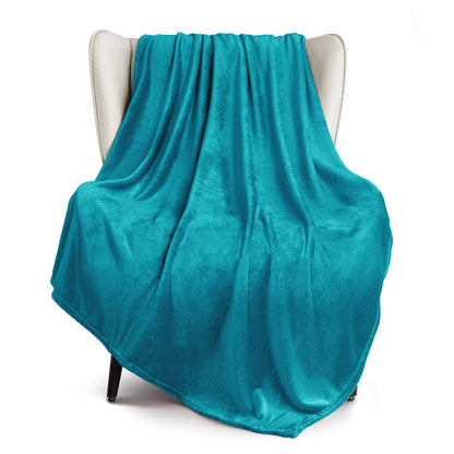 Exclusivo Mezcla Soft Large Fleece Throw Blanket for Couch, Forest Green