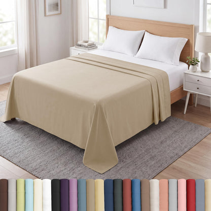 XL Oversized King Flat Sheet Only 132x110 California King Flat Sheet White