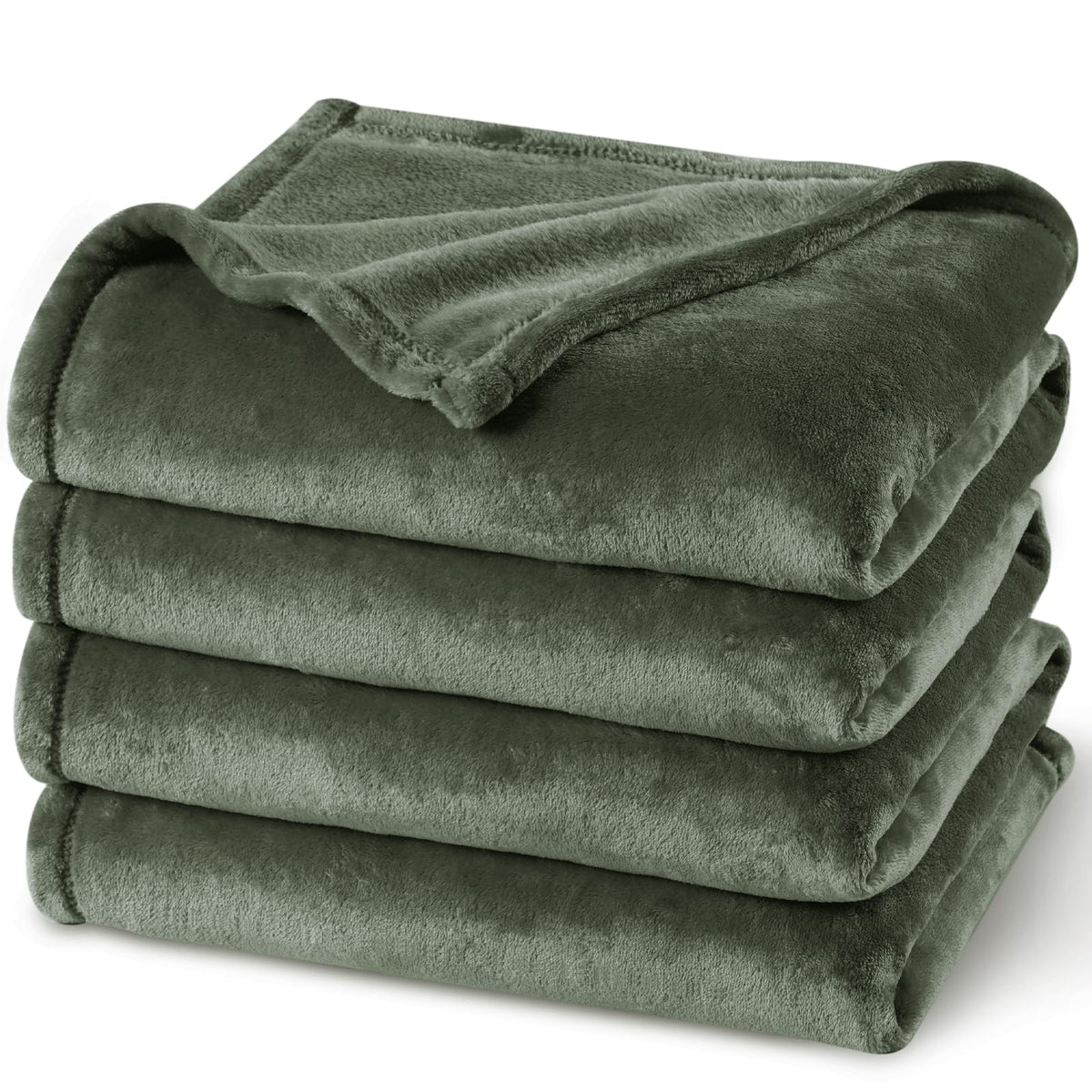 PHF Fleece Blanket King Size 108x90-300GSM Lightweight Airy Warmth, Khaki