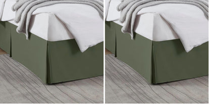 Nestl Linen Bed Skirt Queen Size - Queen Bed Skirt 14 Inch Drop - Brushed Microfiber Bed Skirts - Hotel Quality Pleated Bed Skirt - Shrinkage & Fade Resistant