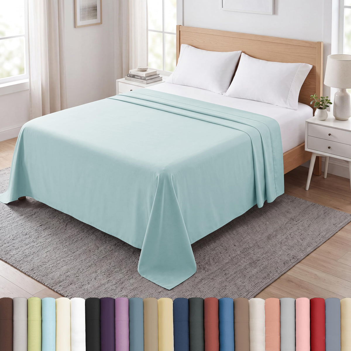 XL Oversized King Flat Sheet Only 132x110 California King Flat Sheet White