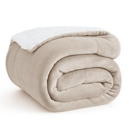 Bedsure GentleSoft Sherpa Fleece Queen Blankets for Bed, Non-Heated, Thick and Warm Throw for Women and Men, Soft Fuzzy Plush Comfort Queen Blanket for Winter, Grey, 90x90 Inches