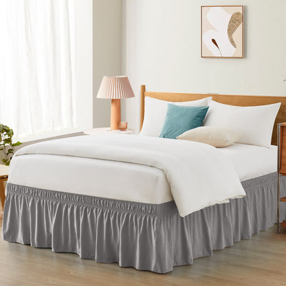 Entisn Black Wrap Around Bed Skirt, Twin Twin XL 18-Inch Brushed Drop