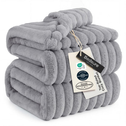 Bedsure Soft King Size Blankets for Bed Beige 108"x90"