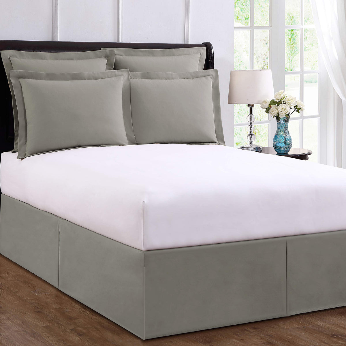 Bed Maker’s Never Lift Your Mattress Bed Skirt, Designed for Box Spring Beds, Split Corners, 14 Inch Drop Length, King, White