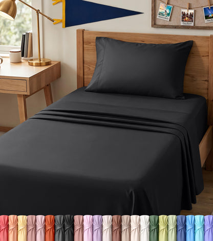 Queen Sheets Set, 4 Pieces 16" Deep Pocket Hotel Luxury Bed Sheets, Grey