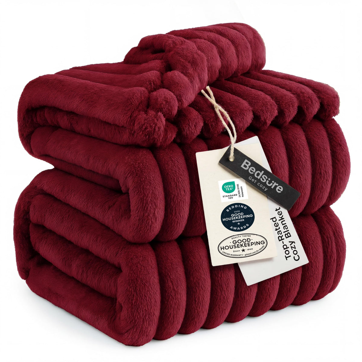 Bedsure Soft Queen Size Blanket for Bed Beige 90"x90"